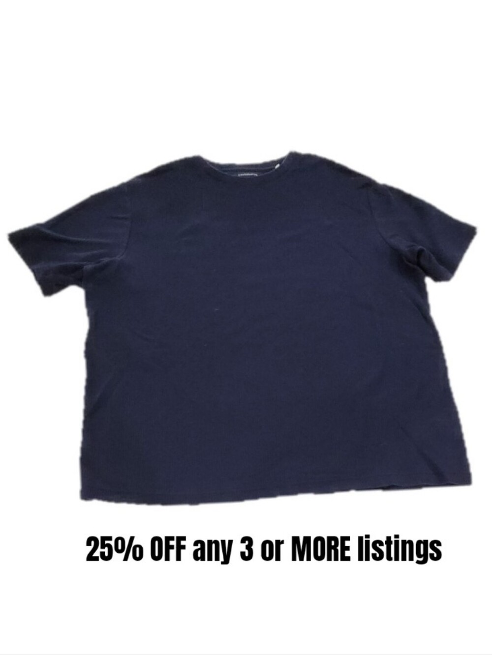 Navy Crew Neck T-Shirt Ribbed Soft 100% Cotton Crewneck Tee Shirt Short Sleeve